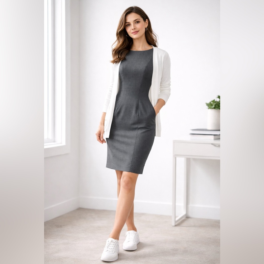 H&M Charcoal Gray Tailored Sheath Dress | Size 8